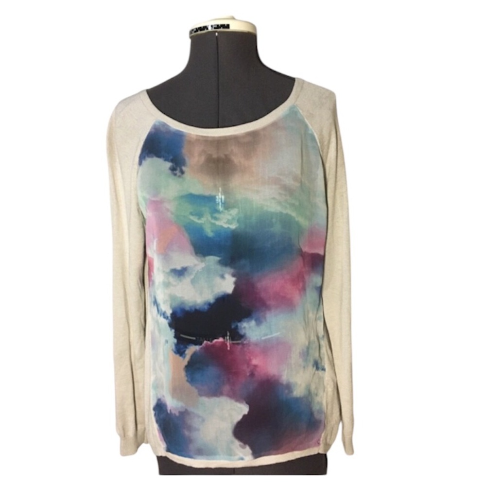 Yumi Knitwear NWOT Women’s Water‎ Color Knit  Lightweight Sweater Top Size XS
